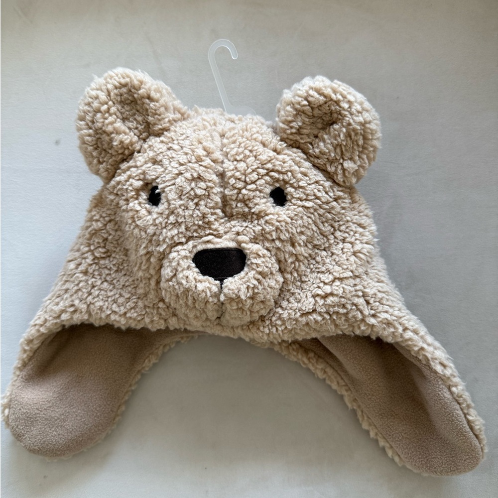 GAP Tan Bear Plush Kitty Trapper Hat Toddler XS S NEW